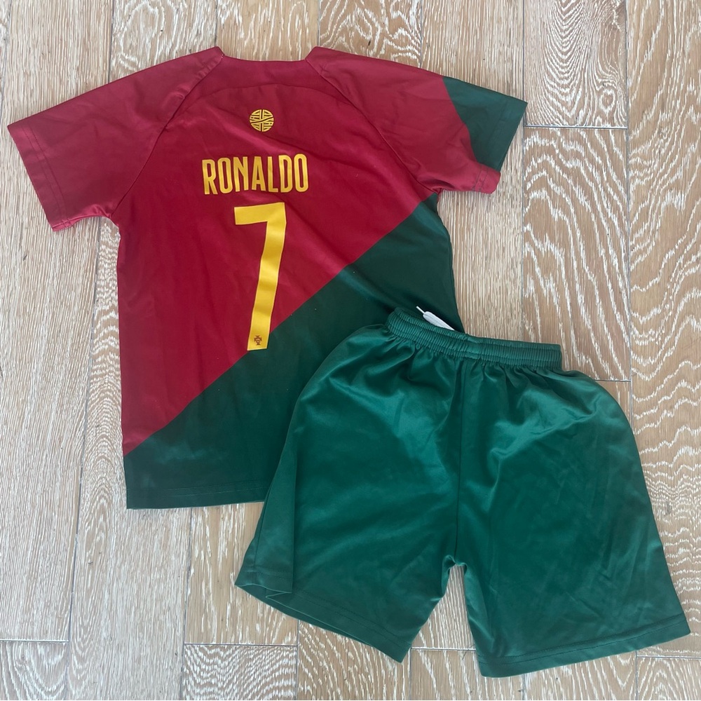 Kids Ronaldo Soccer Jersey & Shorts Set